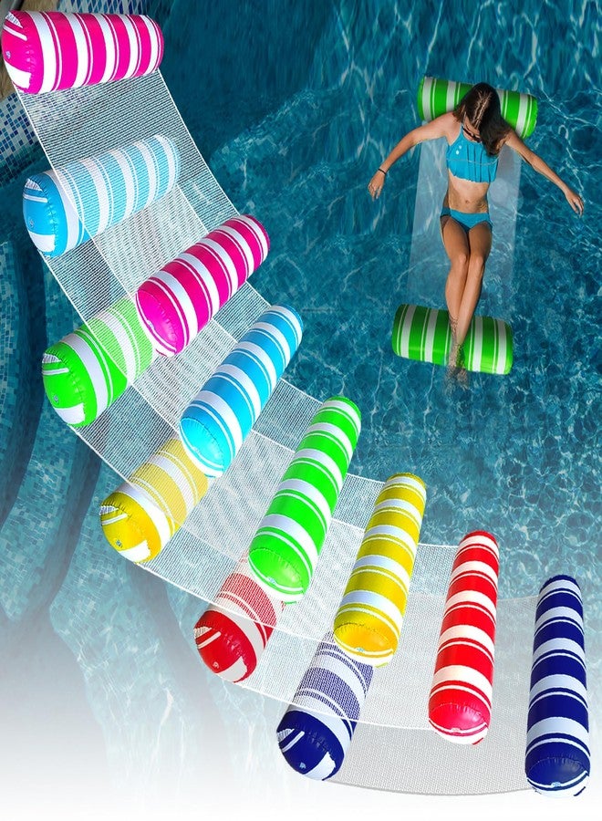 Annil 6 Pack Inflatable Pool Floats Adult Size Water Hammock,Water Floats for Adults,4-in-1 Multi-Purpose Pool Floating Toys,Pool Rafts Lounge Chairs Floaties,for Adults Vacation Fun and Rest - Image 1